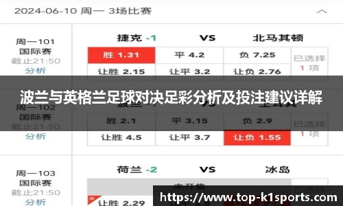 波兰与英格兰足球对决足彩分析及投注建议详解